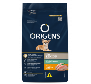 Ração Seca Origens para Cães Sênior Portes Mini e Pequeno Sabor Frango e Cereais - 1kg