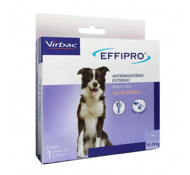 Antipulgas Effipro Virbac para Cães de 10Kg a 20Kg - 1 Pipeta