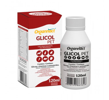Suplemento Glicol Pet Organnact para Cães e Gatos - 120ml