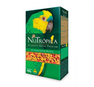Alimento Super Premium Nutrópica Extrusado e Frutas para Papagaios - 300g
