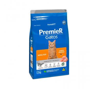 Ração Seca Premier para Gatos Adultos Frango - 1,5kg