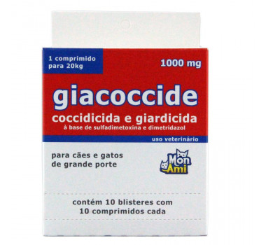 Antimicrobiano Giacoccide 1000mg Pharmalogic para Cães e Gatos de Grande Porte - 10 comprimidos