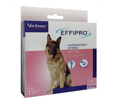 Antipulgas e Carrapatos Effipro Virbac para Cães de 20Kg a 40Kg - 1 Pipeta