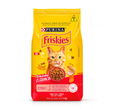 Ração Seca Friskies Delícias da Granja para Gatos Adultos - 1kg