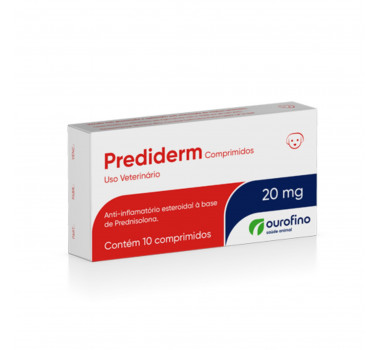 Anti-inflamatório Prediderm 20mg Ourofino para Cães - 10 comprimidos