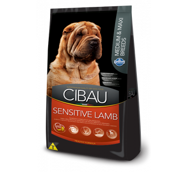 Ração Seca Cibau Sensitive Lamb Adult Medium & Maxi Breeds Farmina para Cães Raças Médias e Grandes - 12Kg