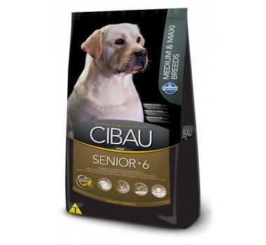 Ração Seca Cibau Senior +6 Medium & Maxi Breeds para Cães Idosos Raças Médias e Grandes - 12Kg