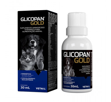 Suplemento Glicopan Gold Vetnil para Cães e Gatos - 30ml 