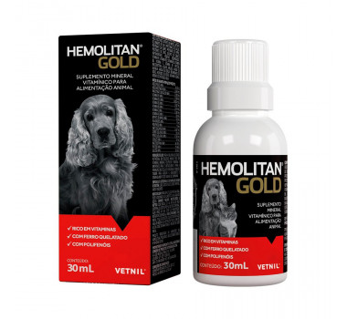 Suplemento Hemolitan Gold Vetnil para Cães e Gatos - 30ml