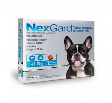 Antipulgas e Carrapatos Nexgard M para Cães de 4-10Kg - 3 unidades