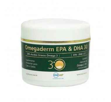Suplemento Omegaderm 30% 500mg EPA&DHA Inovet para Cães e Gatos - 90 cápsulas