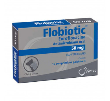 Antibiótico Flobiotic 50mg Syntec para Cães e Gatos - 10 comprimidos