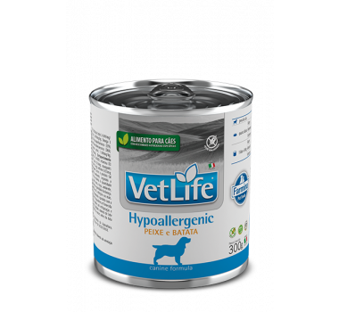 Ração Úmida Lata Vet Life Hypoallergenic Peixe e Batata Farmina para Cães Adultos - 300g