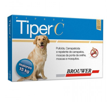 Repelente Carrapaticida Tiper C Brouwer para Cães acima de 15kg - 1 Unidade