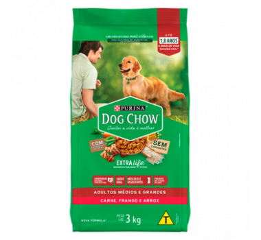 Ração Seca Dog Chow para Cães Filhotes Raças Médias e Grandes - 3kg