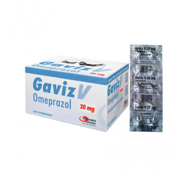 Protetor Gástrico Gaviz V Omeprazol 20mg Agener União para Cães e Gatos - 10 comprimidos