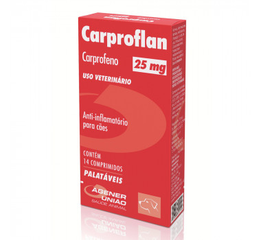 Anti-inflamatório Carproflan 25mg Agener União para Cães - 14 Comprimidos