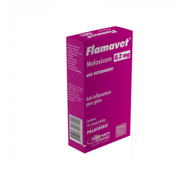 Anti-inflamatório Flamavet 0,2mg Agener União para Gatos - 10 comprimidos