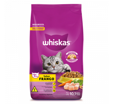 Ração Seca Whiskas Frango para Gatos Adultos - 10,1kg