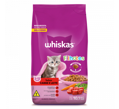 Ração Seca Whiskas Carne e Leite para Gatos Filhotes - 10,1kg