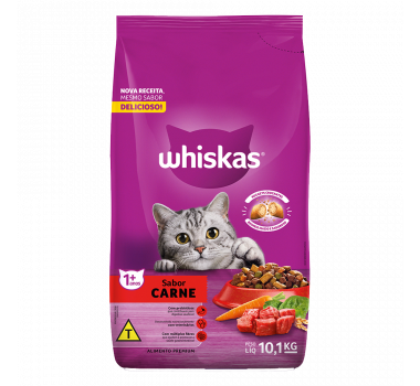 Ração Seca Whiskas Carne para Gatos Adultos - 10,1kg