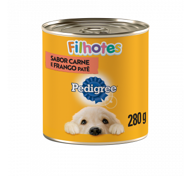 Ração Úmida Lata Pedigree Patê Carne e Frango para Cães Filhotes - 280g