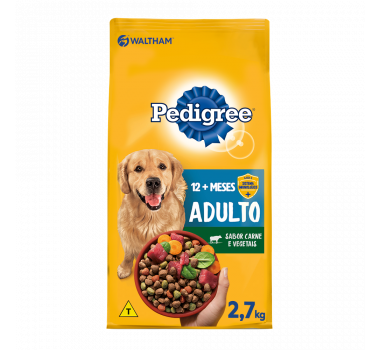 Ração Seca Pedigree Carne e Vegetais para Cães Adultos - 2,7Kg