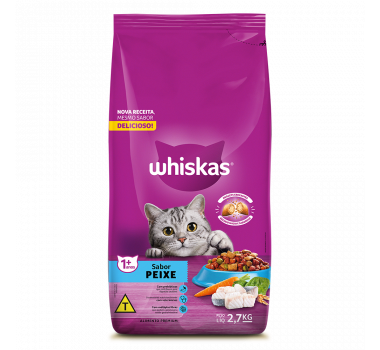Ração Seca Whiskas Peixe para Gatos Adultos - 2,7kg