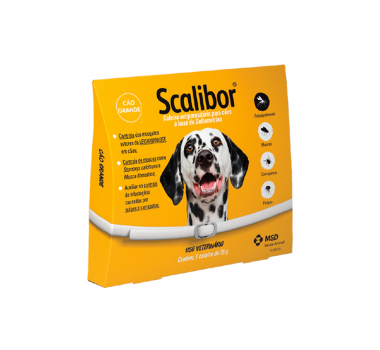 Coleira Antiparasitária Scalibor MSD para Cães 65cm - 25g