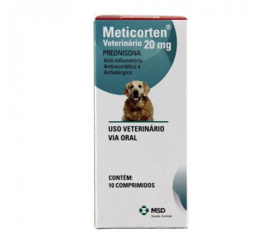 Anti-inflamatório Meticorten 20mg MSD para Cães - 10 comprimidos