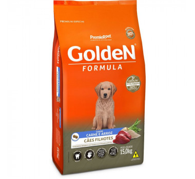 Ração Seca Golden Fórmula Carne e Arroz para Cães Filhotes - 15Kg