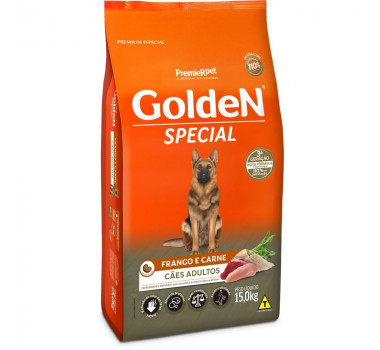 Ração Seca Golden Special Carne e Frango para Cães Adultos - 15Kg