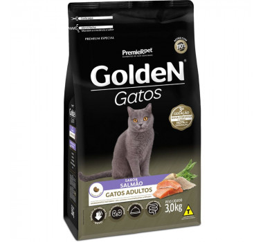 Ração Seca Golden para Gatos Adultos Salmão - 3kg