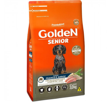 Ração Seca Golden Fórmula Frango e Arroz para Cães Sênior Porte Pequeno - 3Kg