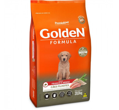 Ração Seca Golden Fórmula Frango e Arroz para Cães Filhotes - 20Kg