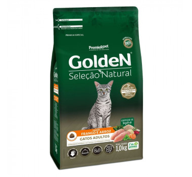 Ração Seca Golden Seleção Natural para Gatos Adultos Frango e Arroz - 1kg