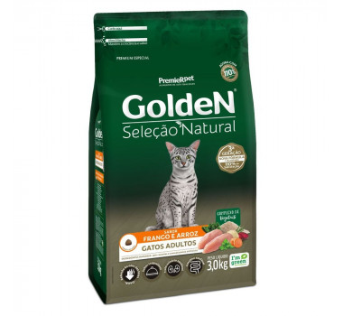 Ração Seca Golden Seleção Natural para Gatos Adultos Frango e Arroz - 3kg
