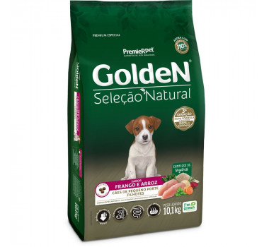 Ração Seca Golden Seleção Natural para Cães Filhotes Porte Pequeno Frango & Arroz  - 10,1Kg