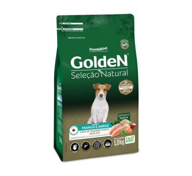 Ração Seca Golden Seleção Natural para Cães Adultos Porte Pequeno Frango & Arroz - 1Kg