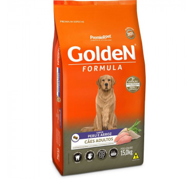 Ração Seca Golden Fórmula Peru e Arroz para Cães Adultos - 15kg