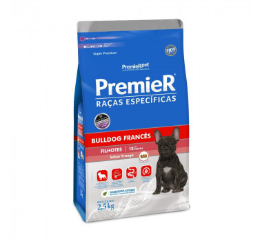 Ração Seca Premier Raças Específicas para Cães Bulldog Francês Filhotes - 2,5kg