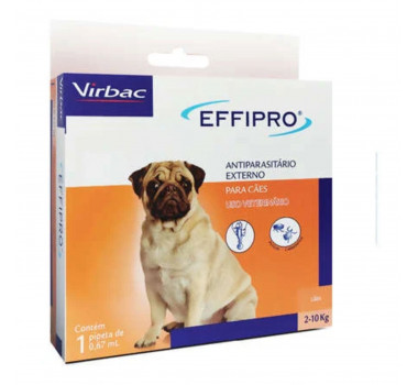 Antipulgas e Carrapatos Effipro Virbac para Cães de 2Kg a 10Kg - 1 Pipeta