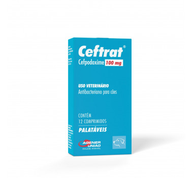 Antibacteriano Ceftrat 100mg Agener União para Cães e Gatos - 12 comprimidos