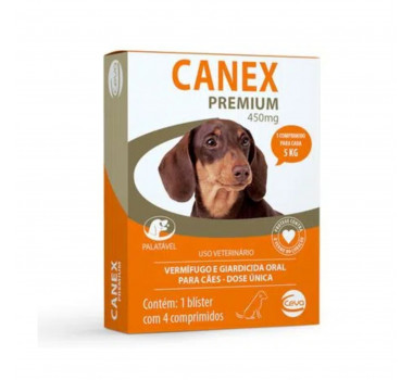Vermifugo Canex Premium Ceva 450mg para Cães até 5kg - 4 comprimidos