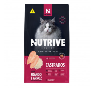 Ração Seca Nutrive Select para Gatos Castrados Sabor Frango e Arroz - 1kg