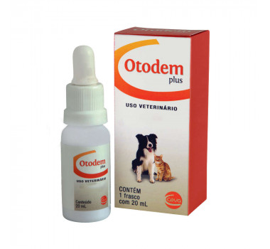 Solução Otológica e Dermatológica Otodem Plus Ceva para Cães e Gatos - 20ml