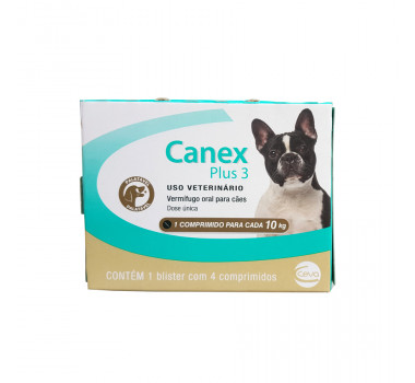Vermifugo Canex Plus 3 Ceva para Cães até 10kg - 4 comprimidos