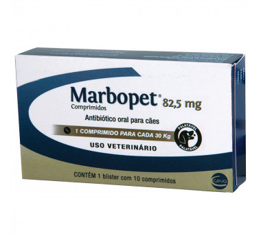 Antibiótico Marbopet 82,5mg Ceva para Cães - 10 comprimidos