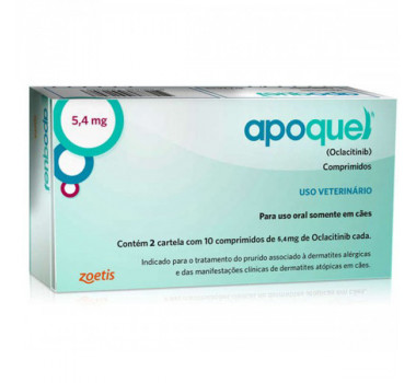 Apoquel Dermatológico Zoetis para Cães 5,4mg - 20 Comprimidos