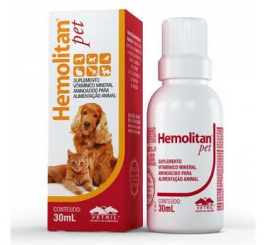 Suplemento Hemolitan Pet Vetnil para Cães e Gatos - 30ml 